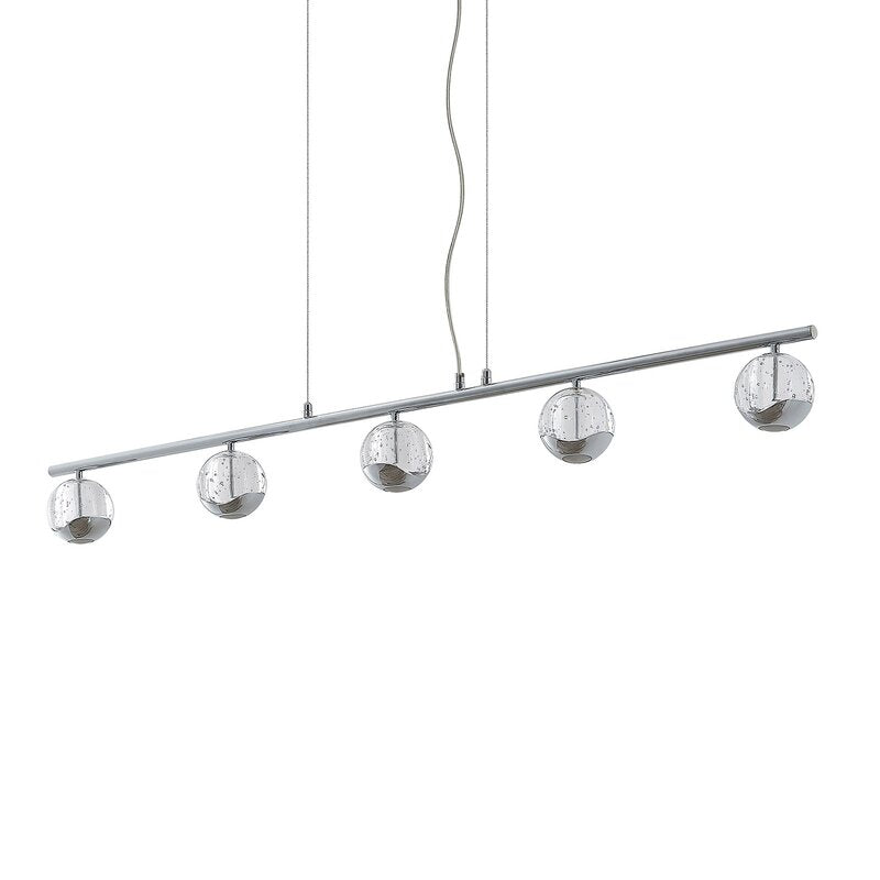 Lucande Pendelleuchte Hängeleuchte LED chrom klar Stahl Glas Leuchtmittel inklus - 4251911744002