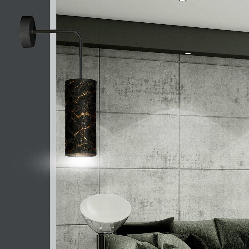 EMIBIG LIGHTING Joni Wandlampe Leuchte schwarz-marmoriert Textil Beleuchtung - 5901738920606