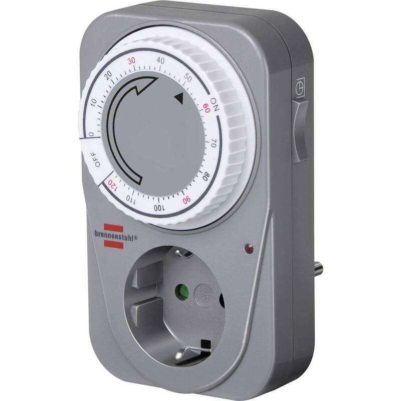 Brennenstuhl Steckdosen-Timer analog Tagesprogramm 120min 3680W IP20 grau - 4007123566068