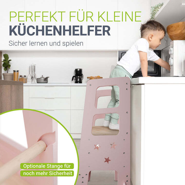 Lernturm Henny Kinderhochstuhl höhenverstellbar stabil rosa 40x90 cm ab 1 Jahr - 4262437182872