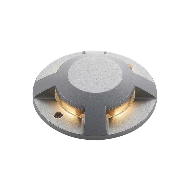 Lucande LED-Bodenstrahler Jeffrey Gartenleuchte silber 4 Lichtaustritte IP67 - 4251096569599