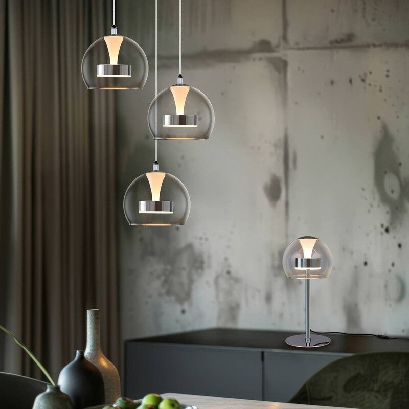 TRIO LIGHTING Hängelampe Flynt LED Pendelleuchte dimmbar chrom 3-flammig Ø42cm - 4017807671001