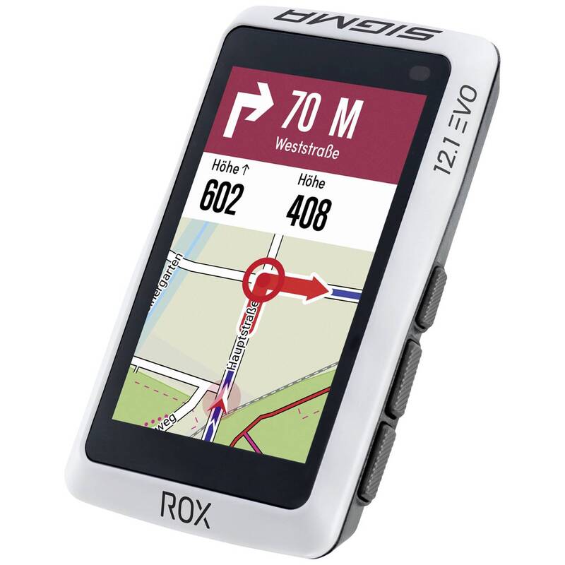 Sigma Fahrrad-Navi ROX 12.1 EVO Bluetooth GPS GLONASS Europa 3 Zoll 110g weiß - 4016224010431