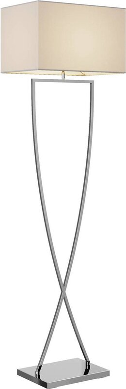 Lucande Evaine Stehleuchte Lampe Leuchte Stehlampe IP20 E27 weißer Schirm Chrom - 4251096566666