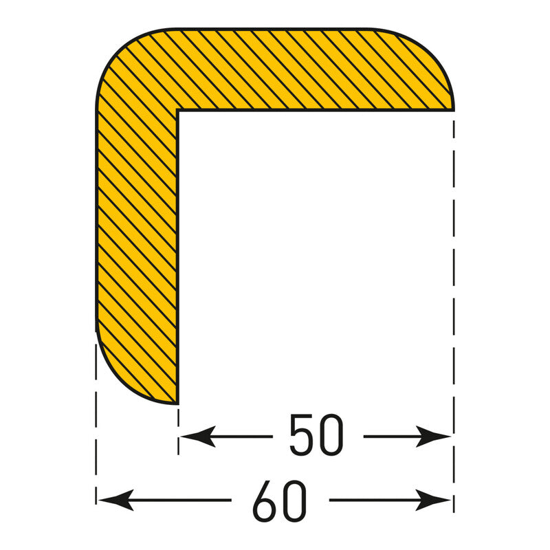 Moravia Prallschutz Kantenschutz Winkel 60x60mm magnetisch schwarz-gelb 1000mm - 4055381382937