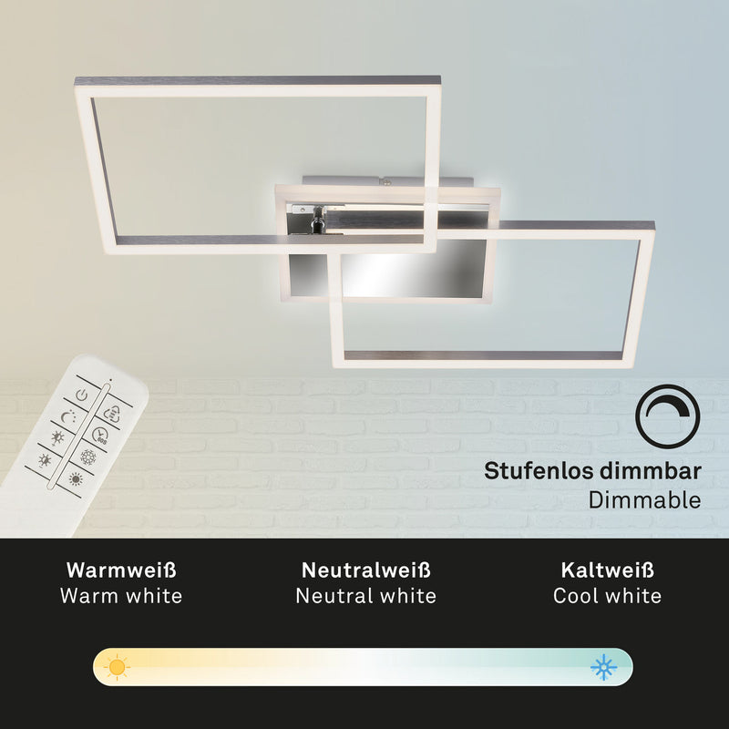 Briloner LED-Deckenlampe Frame Deckenlampe Deckenlicht 2-flammig LED aluminium - 4002707402909