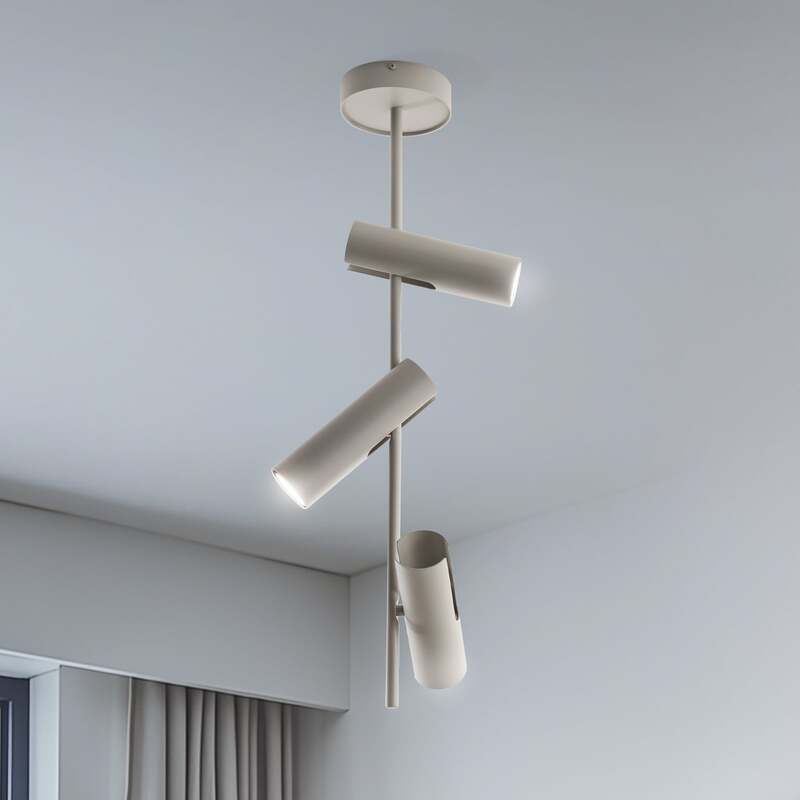 SIGMA Deckenspot Leda 3 Strahler Lampe taupe Stahl GU10 3-flammig Höhe 76 cm - 5902846810605