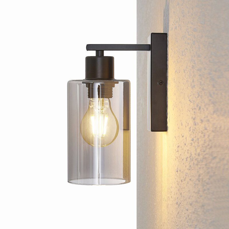 Lindby Emavi Wandleuchte Wandlampe Lampe Leuchte Innenraumlampe mit Rauchglas - 4251911711578