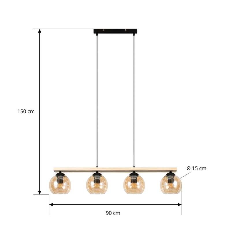 Lindby Hängelampe Hängeleuchte Enrique LED Pendelleuchte Leuchte dimmbar amber - 4251096570083