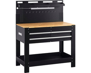 B-Ware Meister Werkbank Werkstatttisch Arbeitstisch 140x114x61cm 200 KG Licht Steckdose