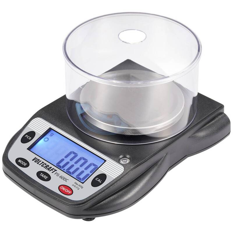 VOLTCRAFT PS-600C Präzisionswaage 600g Edelstahl digital Stückzählung schwarz - 4064161293509