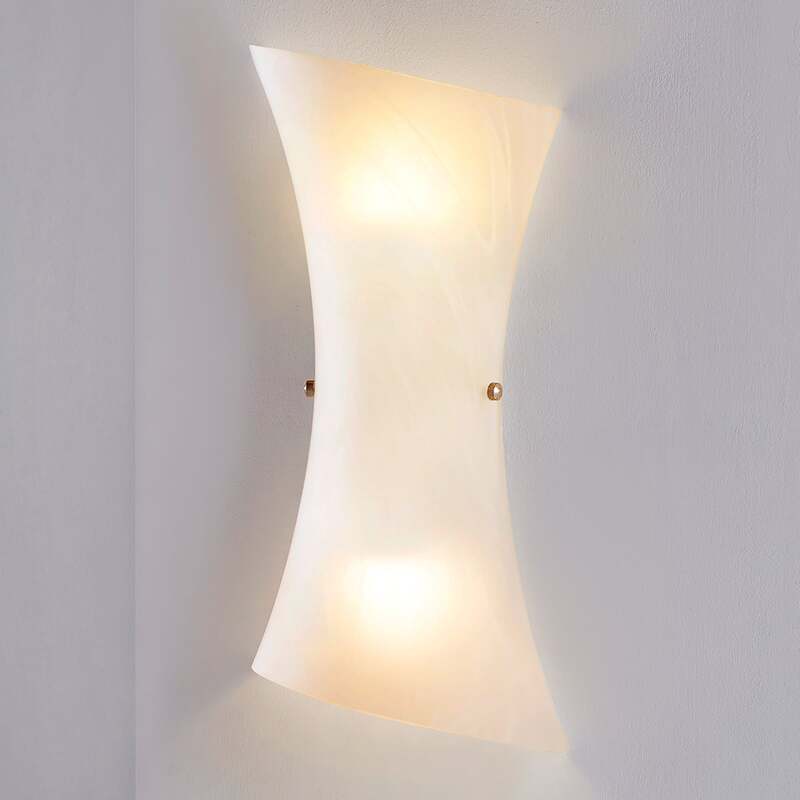 Lindby Wandleuchte Ebba LED Wandlampe dimmbar Glas alabaster chrom 39cm Höhe - 6291106556391
