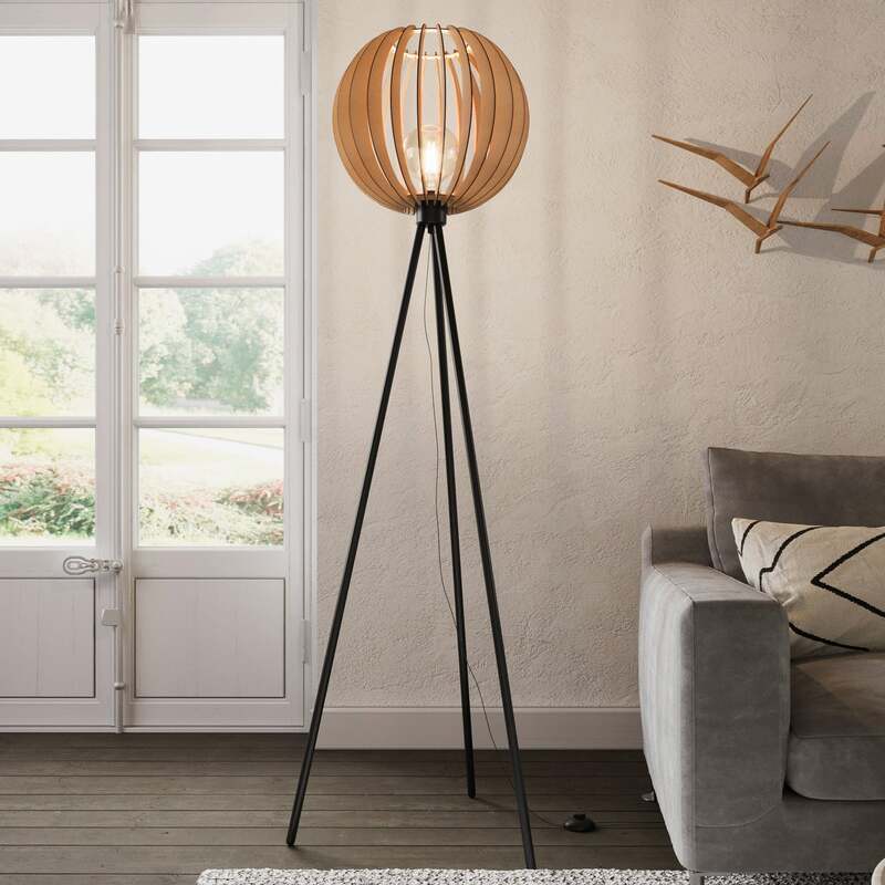 Envostar Clay Stehleuchte Metall/Birkensperrholz Stehlampe Lampe Leuchte E27 - 4251911724714