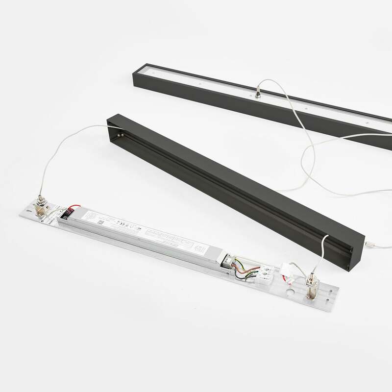 Arcchio Pendelleuchte Jolinda LED Hängelampe Büroleuchte schwarz 118cm 7200lm - 4251911779196