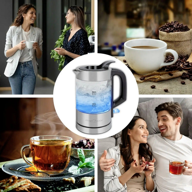 Profi Cook PC-WKS 1228 G Wasserkocher Teekocher Wasserkanne schnurlos Inox Küche - 4006160012286