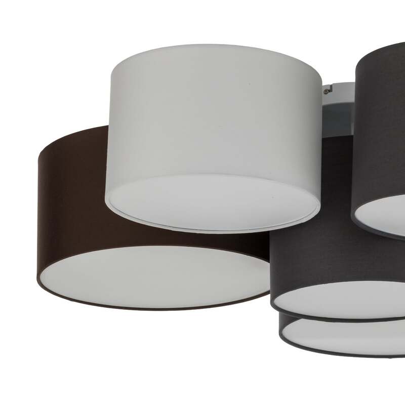 Lindby Deckenlampe Hängeleuchte Laurenz LED 6-flammig dimmbar grau/braun Ø99cm - 4251096563245