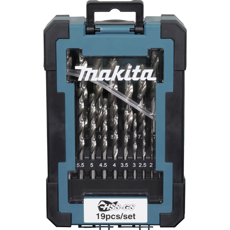 Makita Metall-Spiralbohrer HSS Bohrer-Set 19-teilig 1-10mm präzise Bohrer - 0197050351418