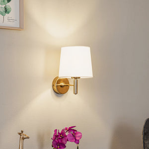 B-Ware Euluna Wandleuchte Polo Wandlampe Leuchte Lampe Plus Textilschirm Messing Creme