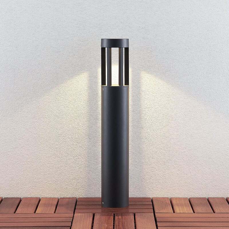 Lindby Wegeleuchte Gartenleuchte LED Außenlampe Jordis dunkelgrau Aluminium Glas - 4251096554458