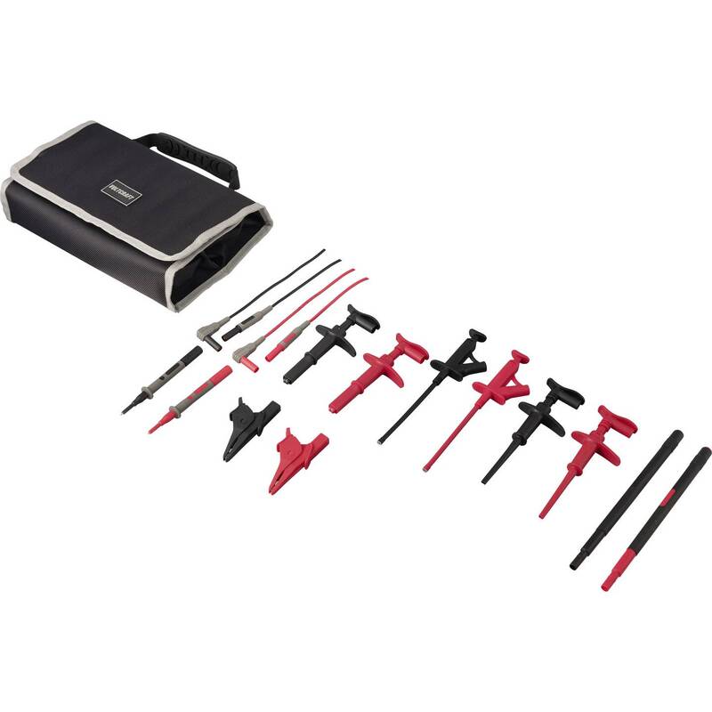 Voltcraft Messleitungs-Set MLSet-100 Krokoklemmen Prüfspitze 4mm 1,2m Rot - 4064161503592