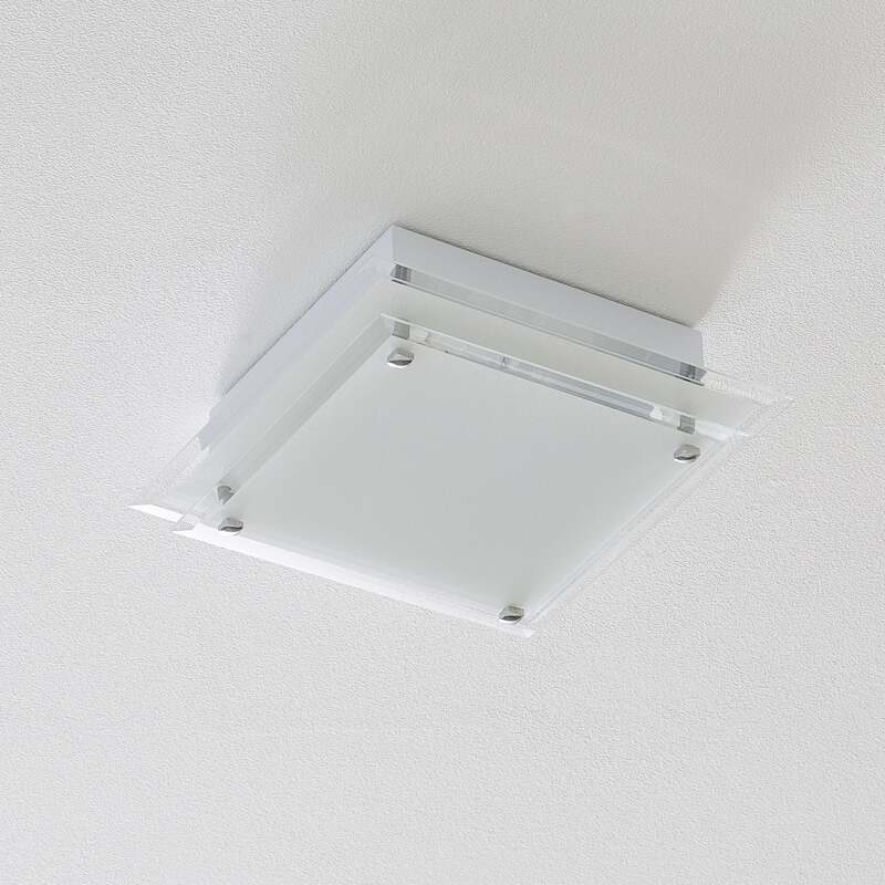 FABAS LUCE Deckenleuchte Lampe Maggie LED dimmbar silber weiß 30x30cm 60W E27 - 8019282030034