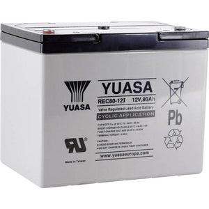 B-Ware Yuasa REC80-12 Bleiakku 12V 80Ah AGM M6-Schraubanschluss 259x212x168mm