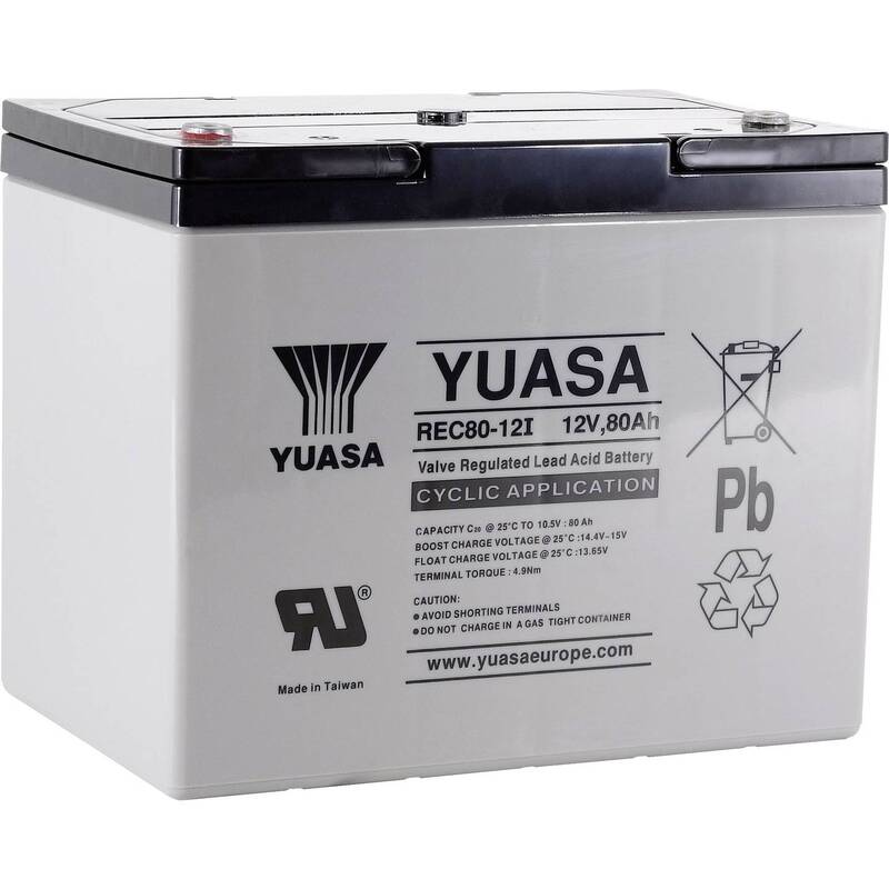 Yuasa REC80-12 Bleiakku 12V 80Ah AGM M6-Schraubanschluss 259x212x168mm - 2050004548679