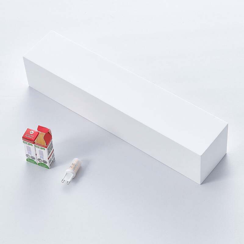 Lindby Wandleuchte Santino LED Wandlampe dimmbar G9 bemalbar weiß 35x7,5cm - 4251096533569