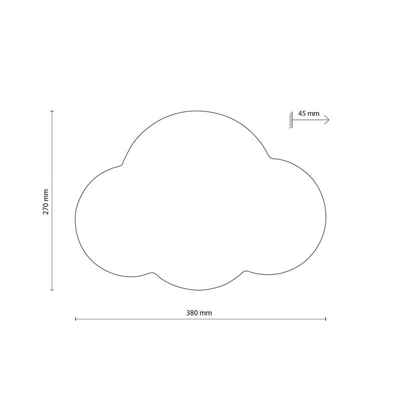 TK Lighting Wandlampe Cloud LED Wandleuchte dimmbar Stahl weiß 38x27cm - 5901780549640