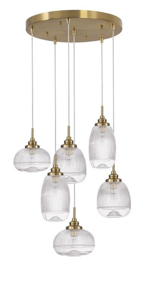 B-Ware Nova Luce Pendelleuchte Hängeleuchte MOND Gold E14 LED 6fach dimmbar Glas Metall