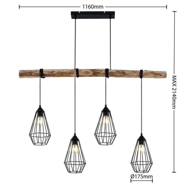 Lindby Eldarion Hängeleuchte Pendelleuchte Deckenlampe Lampe Leuchte 4-flmg 228 - 4251096581133