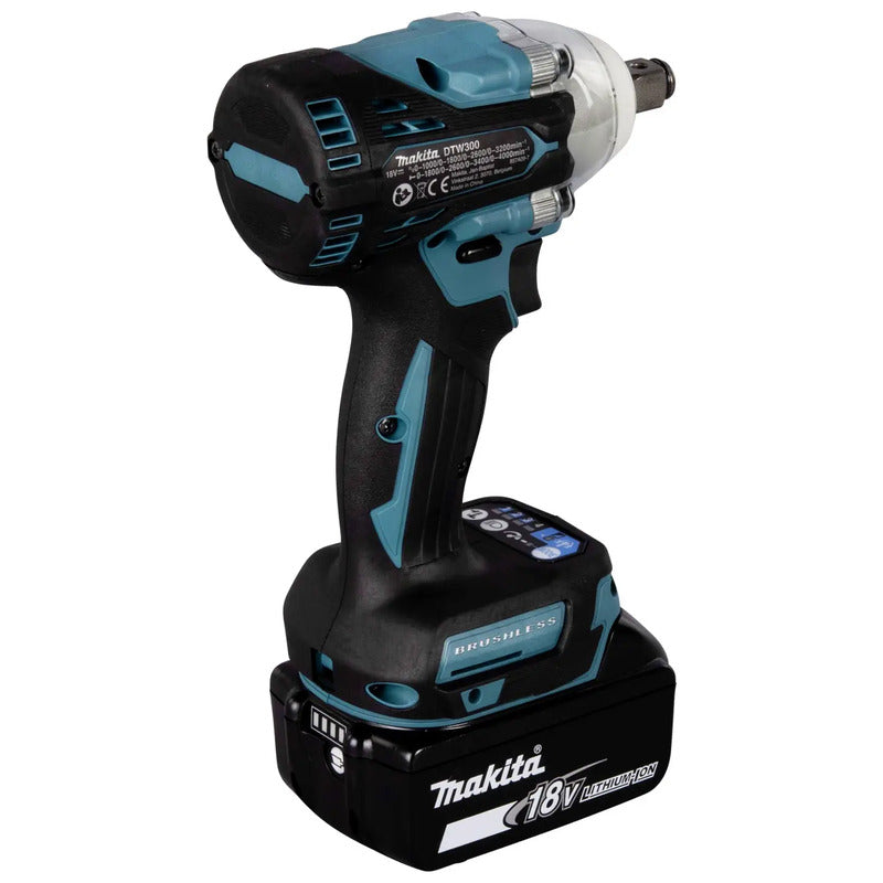 Makita Akku-Schlagschrauber DTW300RTJ 330Nm 18V 2x5Ah Li-Ion Werkzeug 2 Akkus - 0088381898041