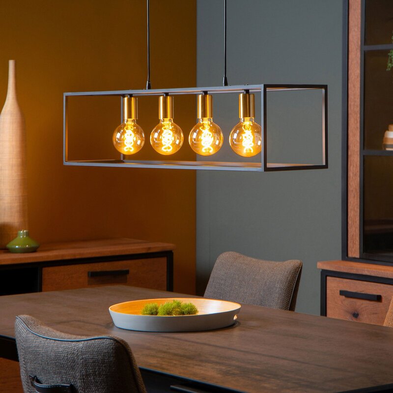 Lucide Hängeleuchte Ruben Pendelleuchte Hängelampe Lampe mit Rahmen 4-flmg E27 - 5411212000163