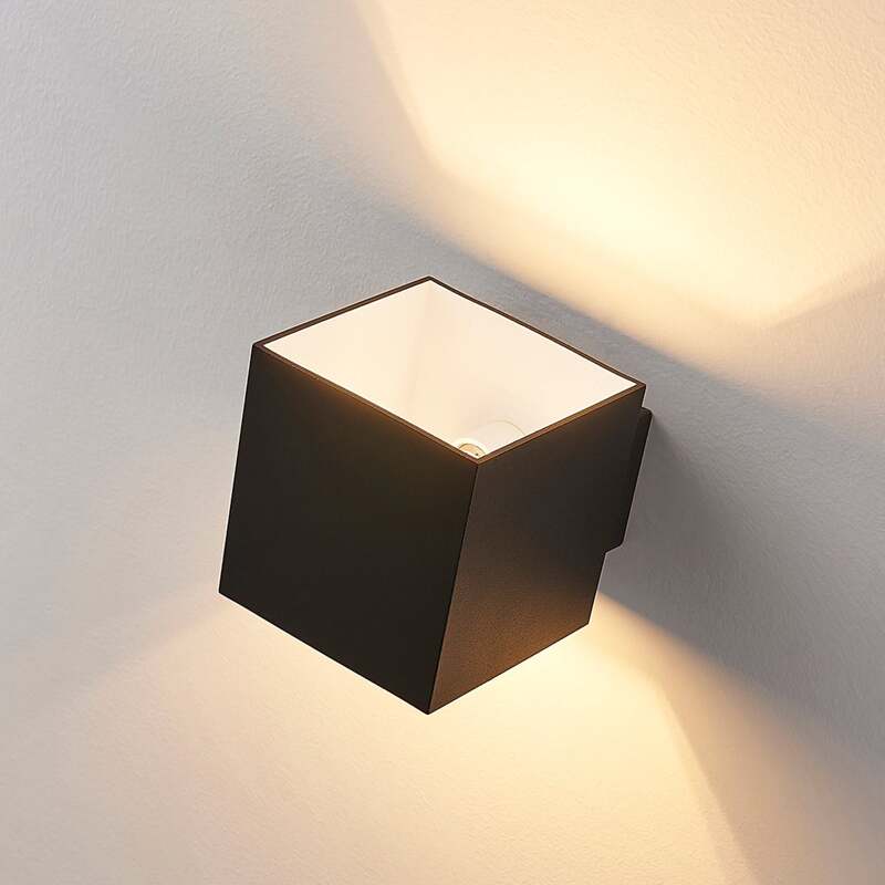 Arcchio Wandleuchte Zuzana LED Wandlampe dimmbar schwarz 10x10cm eckig IP20 - 4251096535884