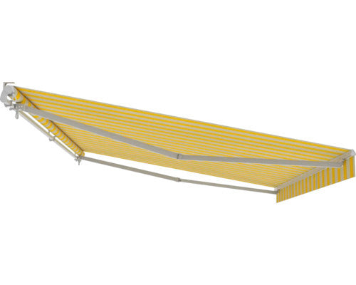 Gelenkarmmarkise Sonnenschutz Markise 5x3 Stoff gelb/grau Lotuseffekt RAL 9006 - 4306516433131