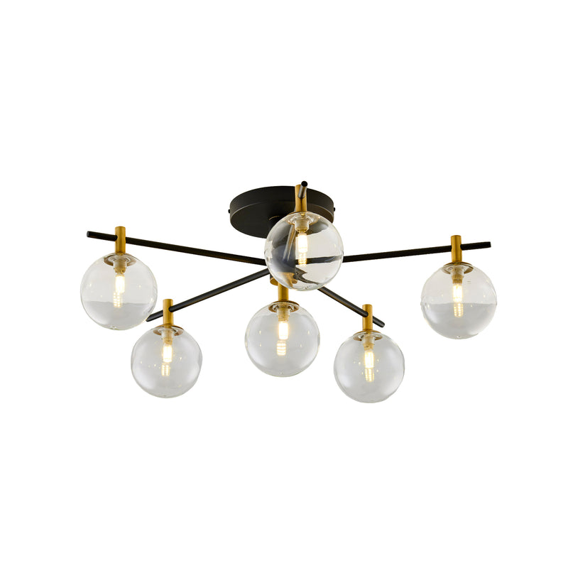 Jupiter Deckenleuchte Figaro LED Lampe 6-flg dimmbar schwarz gold 76x76cm - 5905962020361