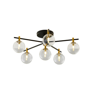B-Ware Jupiter Deckenleuchte Figaro LED Lampe 6-flg dimmbar schwarz gold 76x76cm