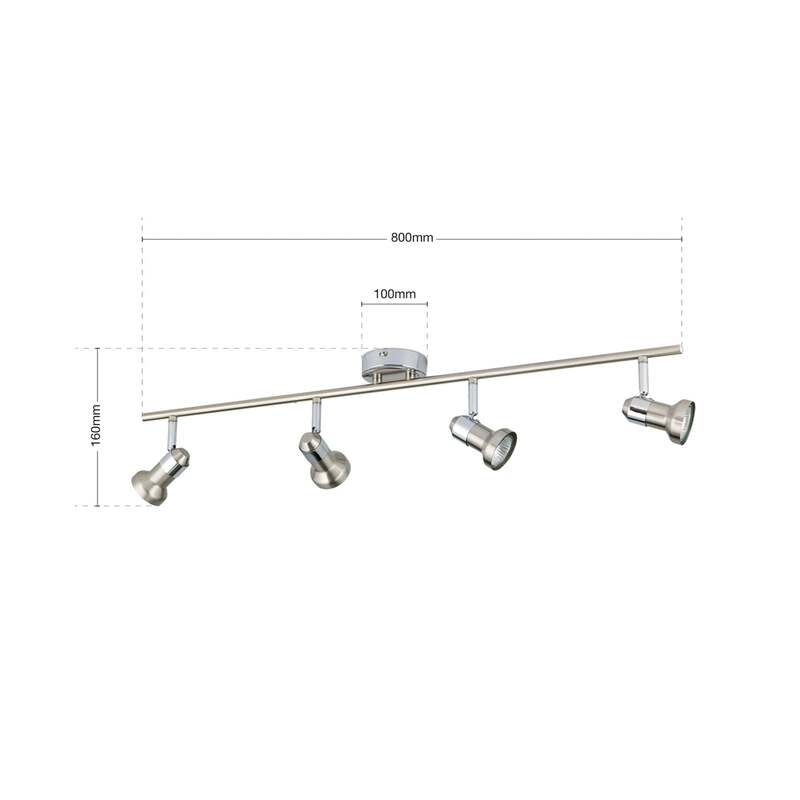 Deckenleuchte BARBORA Strahler Lampe Nickel satiniert GU10 LED 4-flammig Leuchte - 9003090187294