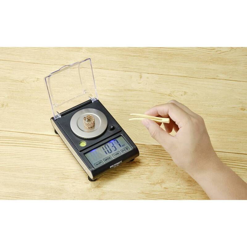 Voltcraft Präzisionswaage PS-50 50g 0.001g Edelstahl kalibrierbar USB schwarz kg - 4064161187877