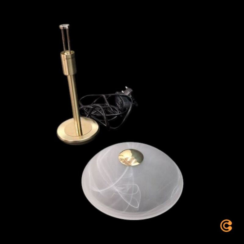 Paul Neuhaus Tischleuchte Enova LED Lampe dimmbar messing weiß 28cm Höhe 20cm Ø - 4012248376676