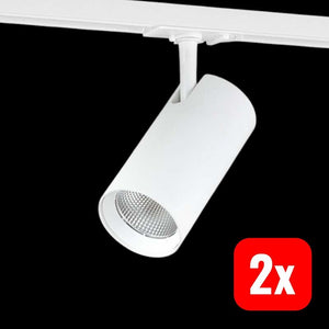 2x B-Ware Lindby LED Schienen Spot Linaro dimmbar Aluminium CCT 3000K bis 5700K weiß Ø7cm
