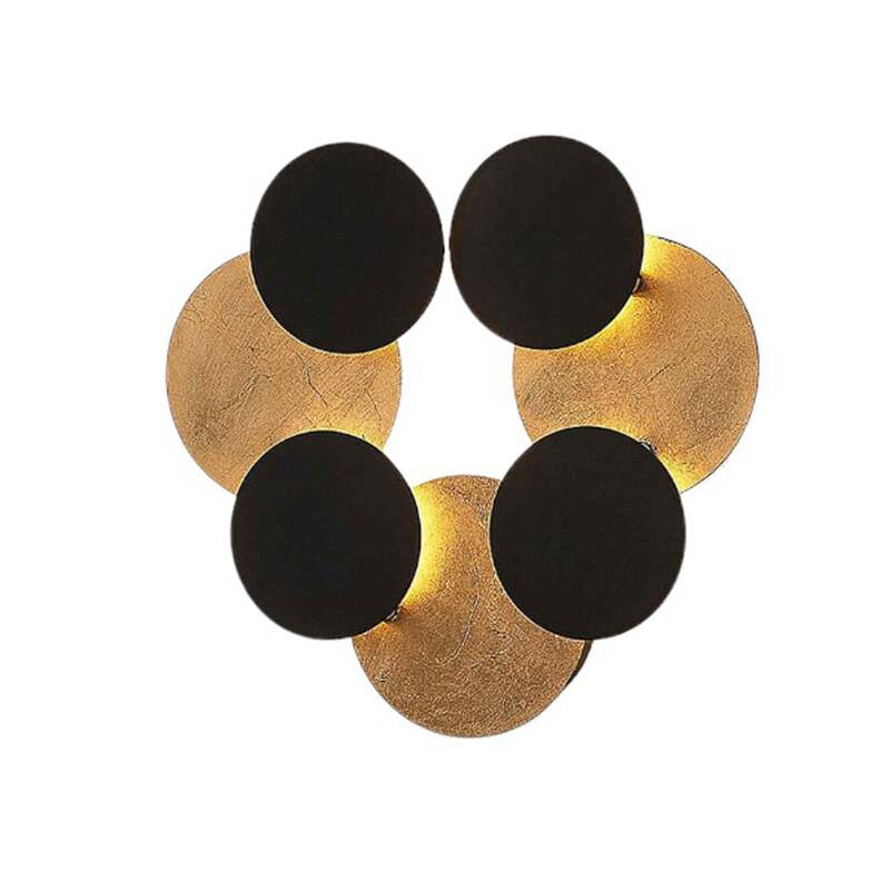 Lindby Wandleuchte Grazyna LED Wandlampe 7-flg verstellbar schwarz gold 72cm - 4251096566703