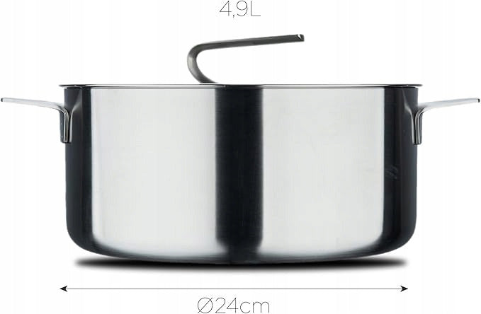 MasterPRO Sigma Kochtopf mit Deckel 4,9L 24x11cm Küchentopf Pastatopf Edelstahl - 6941849673311