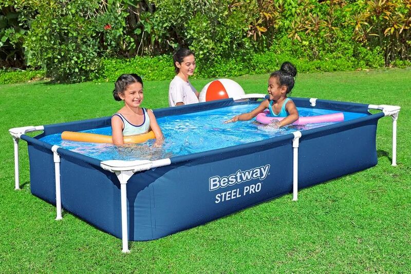 Bestway 7'3" X 59" X 17" Steel Pro Frame Pool, Grey - 6941607327951