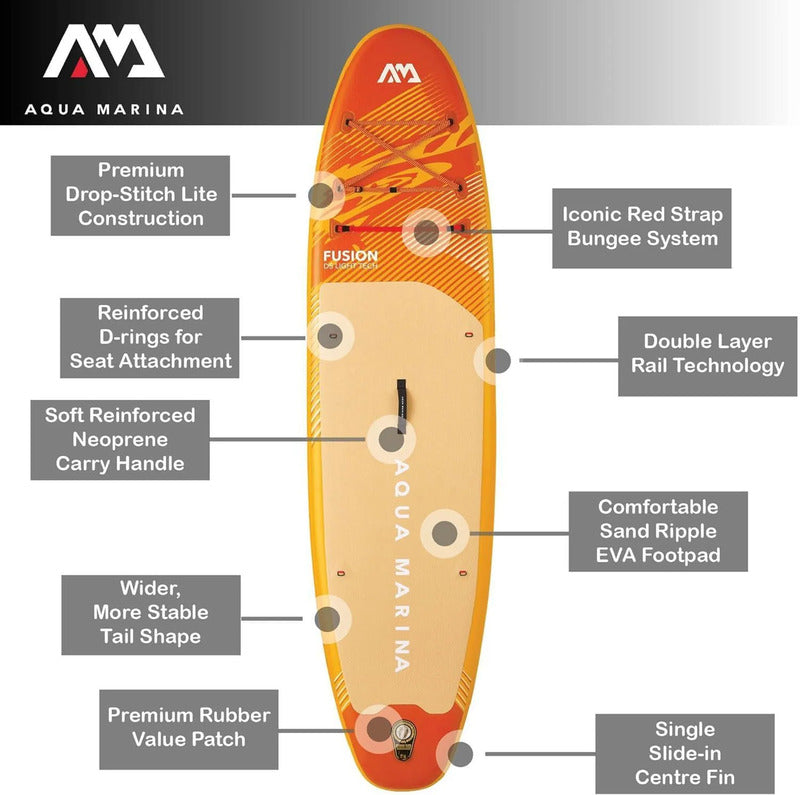 Aqua Marina SUP Board Fusion 330cm Allround Paddelbrett Gelb für Abenteuer 2026 - 6954521608891