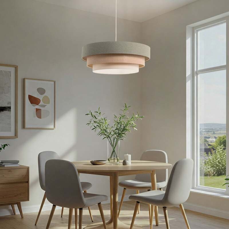 Maco Design Hängeleuchte Triniti LED Pendelleuchte dimmbar grün beige Ø60cm - 5906742030235