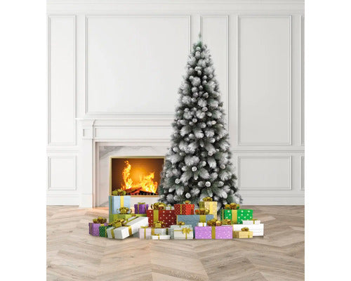 Lafiora Weihnachtsbaum Künstlicher Baum Montana mit Schnee Ø99cm H210cm grün LED - 4306516369249
