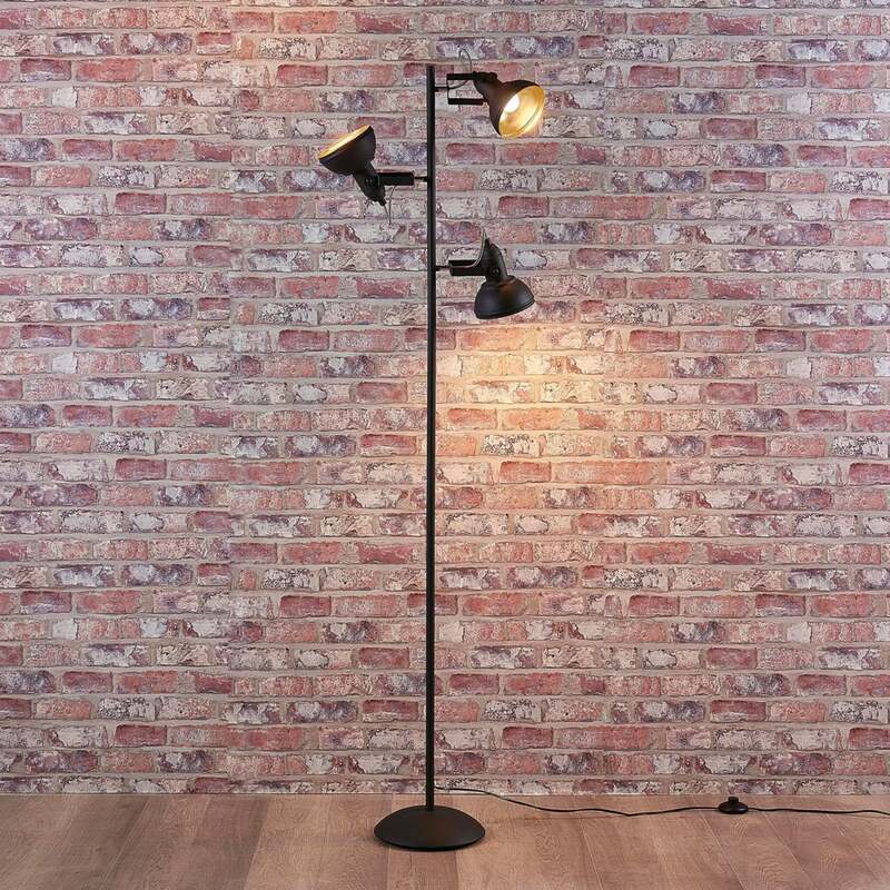 Lindby Stehleuchte Lilly LED Stehlampe Lampe schwarz gold 170cm 3-flammig - 4251096532678