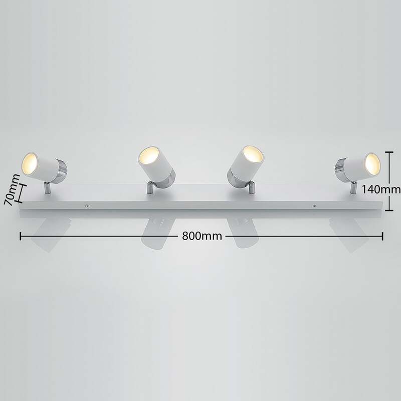 Lindby Deckenstrahler Strahler Kardo LED 4-flammig dimmbar IP44 chrom weiß 80cm - 4251096544374
