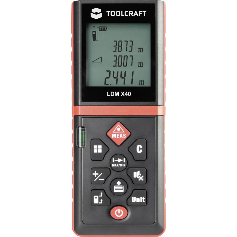 Toolcraft Laser-Entfernungsmesser LDM X40 40m Messgerät Nivelliergerät präzise - 4053199516308